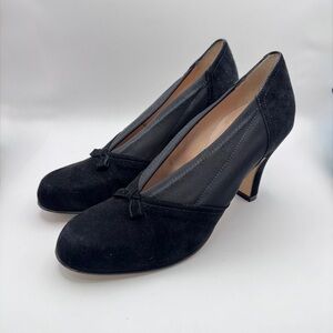 Anyi Lu Elegant Black Suede Heels